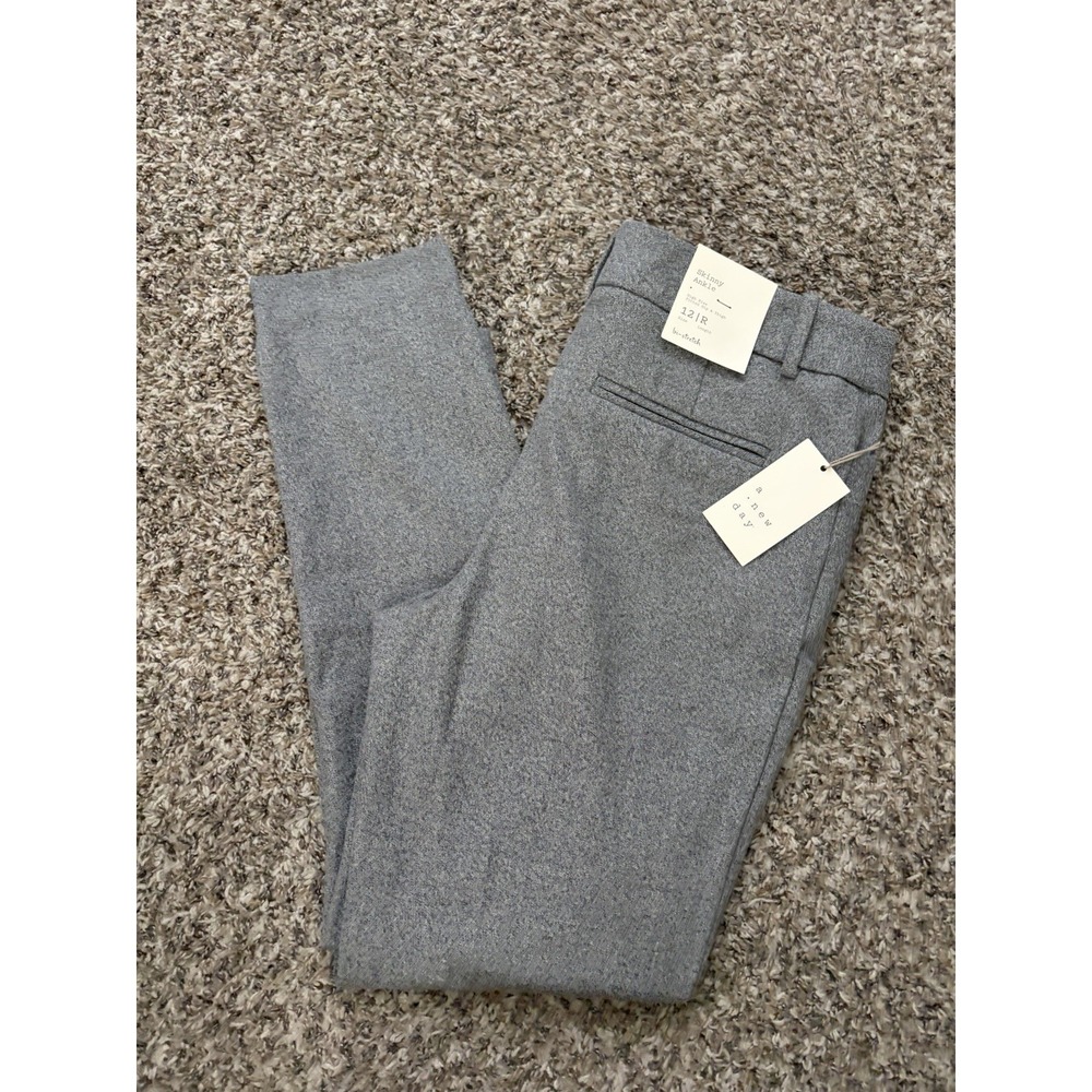 A New Day Heather Gray Cotton Stretch Slim Ankle Pants Preppy NWT Women's 12R